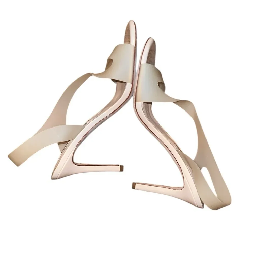 Deltan Nude Strappy Heels Size 9